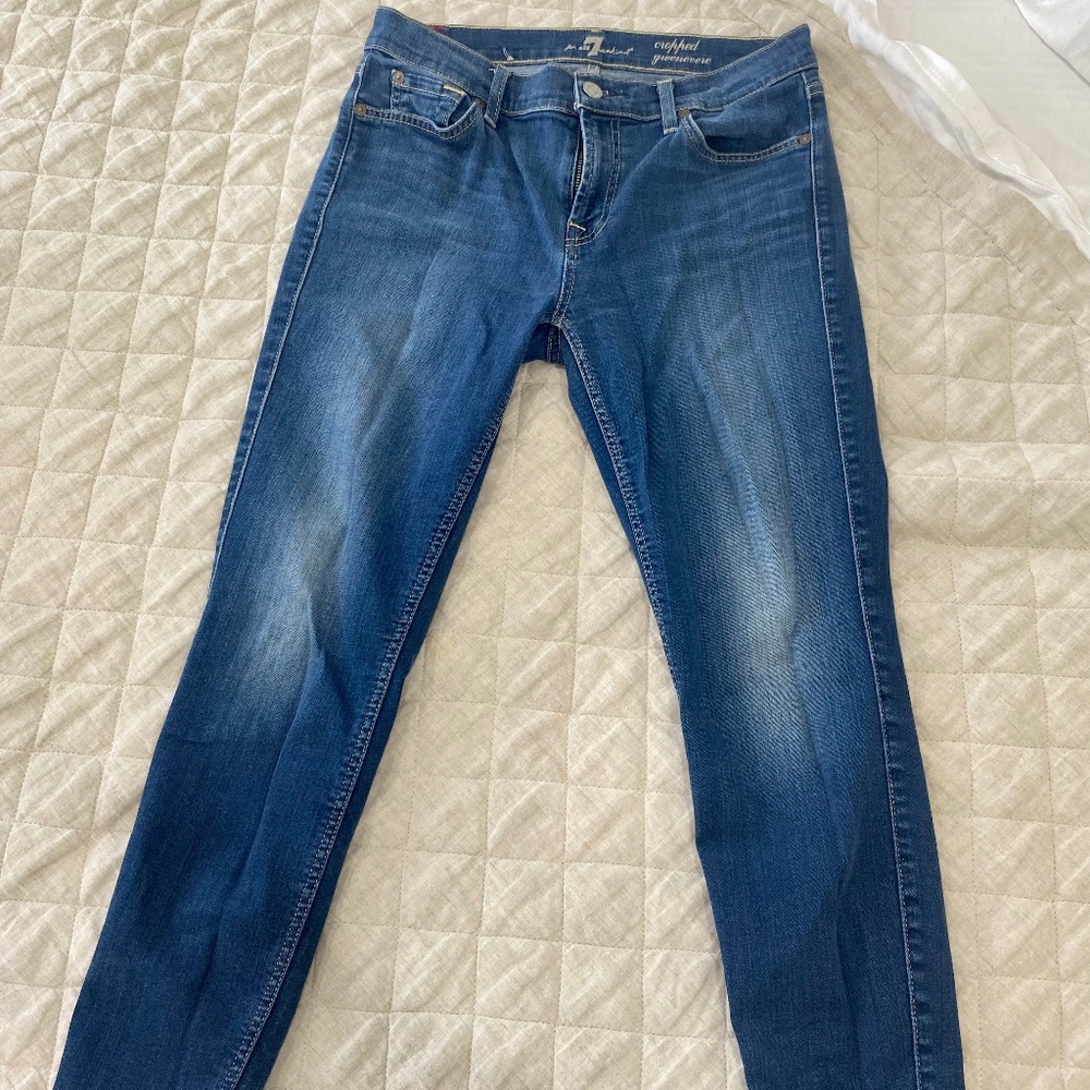7For All Mankind; Gwenevere Cropped Skinny Jeans